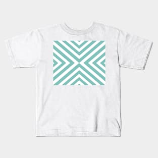 Abstract triangles geometric pattern - blue and white. Kids T-Shirt